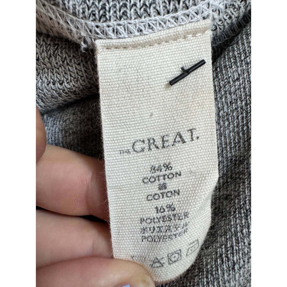 the GREAT Cropped Sweatpant Varsity Gray Jogger 2 Clean Girl Athleisure Lounge - Picture 6 of 7